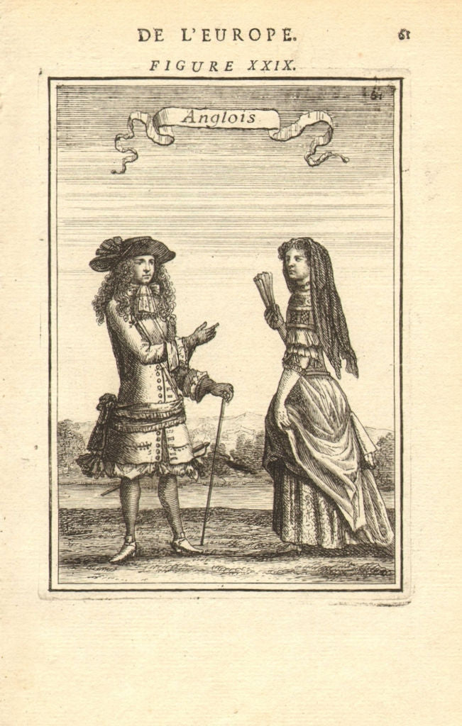 ENGLISH COSTUME. Man & woman in 17th century dress. 'Anglois. MALLET 1683